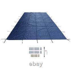 Inground Pool Safety Cover For 16 x 32 ft Rectangle Winter Pool Cover Blue Mesh