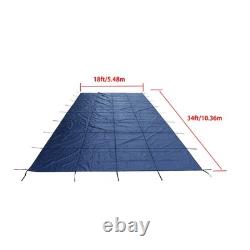 Inground Pool Safety Cover For 16 x 32 ft Rectangle Winter Pool Cover Blue Mesh