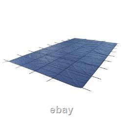 Inground Pool Safety Cover For 16 x 32 ft Rectangle Winter Pool Cover Blue Mesh