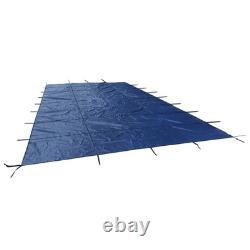 Inground Pool Safety Cover For 16 x 32 ft Rectangle Winter Pool Cover Blue Mesh