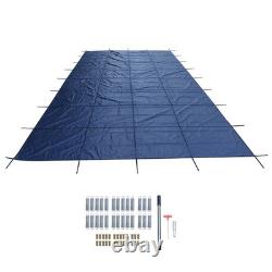 Inground Pool Safety Cover For 18 x 36 ft Rectangle Winter Pool Cover Blue Mesh