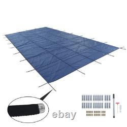 Inground Pool Safety Cover For 18 x 36 ft Rectangle Winter Pool Cover Blue Mesh