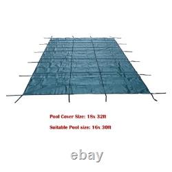 Inground Pool Safety Cover In-Ground Winter Cover For 16' × 30' Rectangle Green