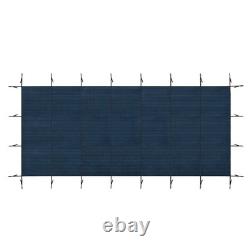 Inground Pool Safety Cover Winter Pool Cover 25 x 45ft with Hardware, Blue Mesh