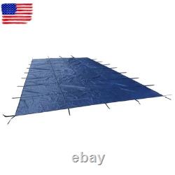 Inground Swimming Pool 18' × 34' Rectangle Safety Pool Covers Blue Mesh