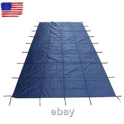 Inground Swimming Pool 18' × 34' Rectangle Safety Pool Covers Blue Mesh