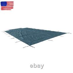 Inground Swimming Pool 18×34ft Rectangle Safety Cover Green Mesh WithCenter Step