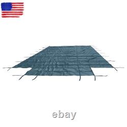 Inground Swimming Pool 18×34ft Rectangle Safety Cover Green Mesh WithCenter Step