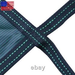 Inground Swimming Pool 18×34ft Rectangle Safety Cover Green Mesh WithCenter Step