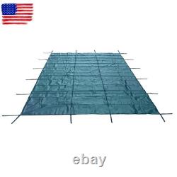Inground Swimming Pool 18×34ft Rectangle Safety Pool Cover Green Mesh For 16×32