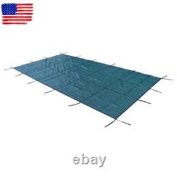 Inground Swimming Pool 18×34ft Rectangle Safety Pool Cover Green Mesh For 16×32