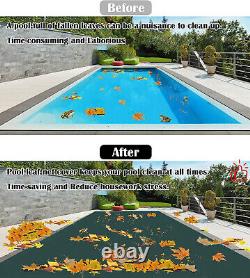 Inground Swimming Pool Cover Rectangle PP Garden Winter Safety Pool Cover Green