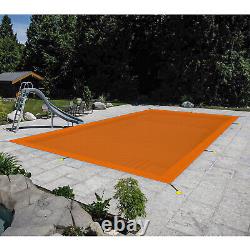 Inground Swimming Pool Cover Rectangle Winter Pool Cover Safe Heavy Duty Orange