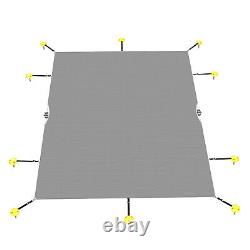 Inground Swimming Pool Cover Rectangle Winter Pool Cover Safety Heavy Duty Gray