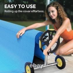 Inground Swimming Pool Cover Reel Easy Maneuverability//