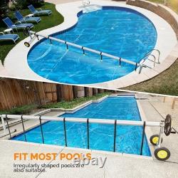 Inground Swimming Pool Cover Reel Easy Maneuverability//