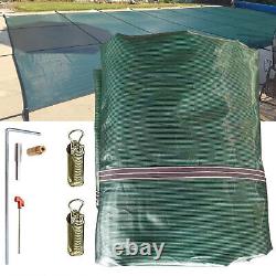Inground Swimming Pool Cover Solid Pool Cover Cloth withCenter Step Green 16x32ft