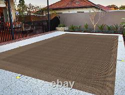 Inground Swimming Pool Cover Winter Durable Rectangle Mesh Pool Cover Brown