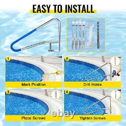 Inground Swimming Pool Handrail Stainless Steel Pool Stair Grab Ladder Hand Rail