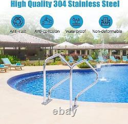 Inground Swimming Pool Handrail Stainless Steel Stair Grab Hand Rail Non-Slip US