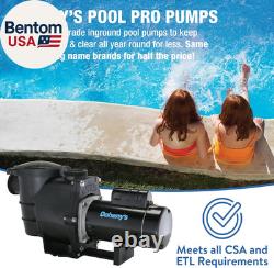 Inground Swimming Pool Pro Pump 1.5 HP, 115V/230V, 97 GPM Self-Priming, Heav