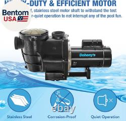 Inground Swimming Pool Pro Pump 1.5 HP, 115V/230V, 97 GPM Self-Priming, Heav