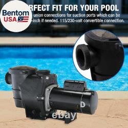 Inground Swimming Pool Pro Pump 1.5 HP, 115V/230V, 97 GPM Self-Priming, Heav