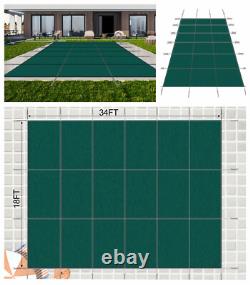 Inground Swimming Pool Safety Cover 16' x 32' Rectangle Hardware Included