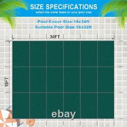Inground Swimming Pool Safety Cover 16' x 32' Rectangle Hardware Included