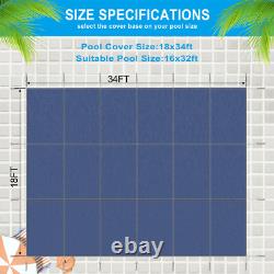 Inground Swimming Pool Safety Cover 16' x 32' Rectangle withHardware High Strength