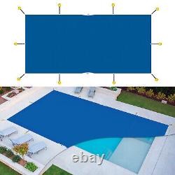 Inground Winter Pool Cover Rectangle Swimming Heavy Duty Safety Mesh Cover Blue