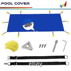 Inground Winter Pool Cover Rectangle Swimming Heavy Duty Safety Mesh Cover Blue