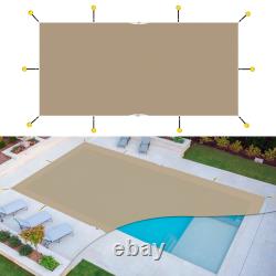Inground Winter Pool Cover Rectangle Swimming Heavy Duty Safety Mesh Cover Sand