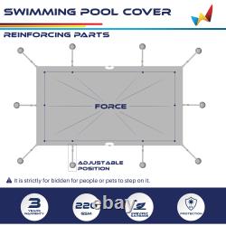 Inground Winter Pool Cover Rectangle Swimming Heavy Duty Safety Mesh Cover Sand