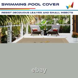 Inground Winter Pool Cover Rectangle Swimming Heavy Duty Safety Mesh Cover Sand