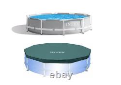 Intex 10'x30 Round Above Ground Swimming Pool & 10' Round Swimming Pool Cover
