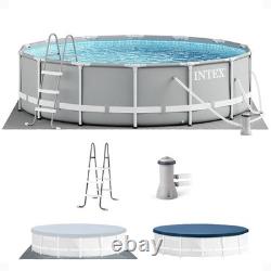 Intex 14ftx42in Prism Frame Above Ground Swimming Pool Set withFilter (For Parts)