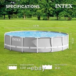Intex 14ftx42in Prism Frame Above Ground Swimming Pool Set withFilter (For Parts)