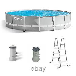 Intex 15' x 42 Prism Frame Above Ground Swimming Pool Set and Pool Filter Pump