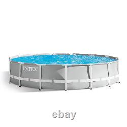 Intex 15' x 42 Prism Frame Above Ground Swimming Pool Set and Pool Filter Pump