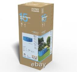 Intex 15ft X 48in Metal Frame Above Ground Swimming Pool Set with 1000GPH Filter