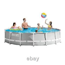 Intex 15ft x 42in Prism Frame Above Ground Swimming Pool Set with Debris Cover