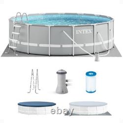 Intex 15ft x 48in Prism Above Ground Swimming Pool Set with Ladder and Cover