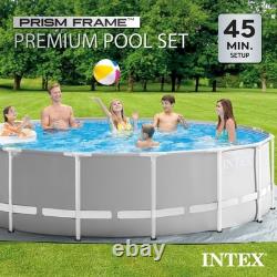 Intex 15ft x 48in Prism Above Ground Swimming Pool Set with Ladder and Cover