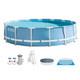 Intex 15ft X 48in Prism Frame Above Ground Swimming Pool Set Withladder & Cover