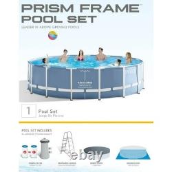 Intex 15ft x 48in Prism Frame Above Ground Swimming Pool Set WithLADDER & COVER
