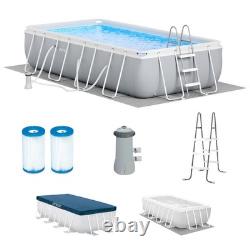 Intex 16' x 8' x 42 Prism Frame Rectangular Above Ground Swimming Pool Set