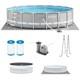 Intex 18ft X 48in Prism Round Frame Above Ground Swimming Pool Set With Pump