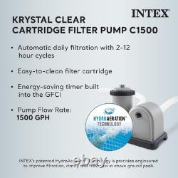 Intex 18ft x 48in Prism Round Frame Above Ground Swimming Pool Set with Pump