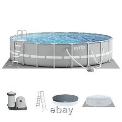 Intex 20ft x 52in Prism Frame Above Ground Swimming Pool Set with Filter Pump